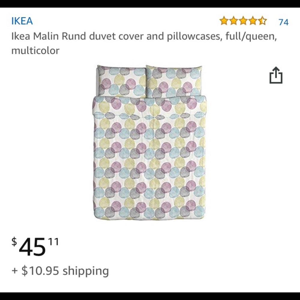 Ikea Queen size Duvet Cover & 2 pillowcases